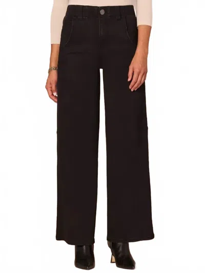 Democracy Women's Skyrise Wide Leg Jeans In Washed Black