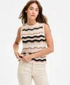 Democracy Women's Wavy Stripe Cotton Sweater Tank Top