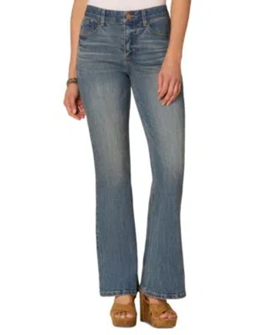 Democracy Womens Absolution High Rise Flare Jeans In Blue