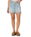 Democracy Womens Absolution Leisure Skyrise Drawstring Denim Shorts 4p 24w In Blue