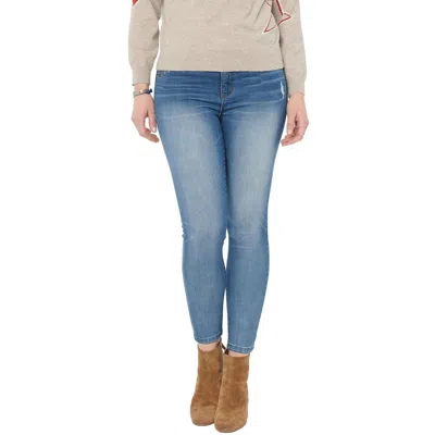 Democracy Womens Elastic Waist Ankle Ankle Jeans In Blue