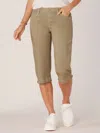 Democracy Womens Fray Hem Skimmer Pants In Laurel Oak In Multi