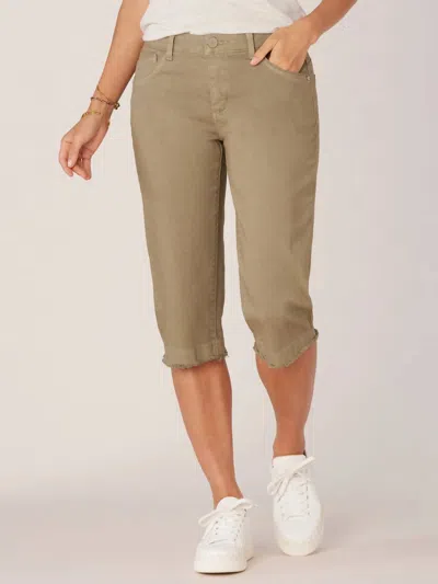 Democracy Womens Fray Hem Skimmer Pants In Laurel Oak In Multi