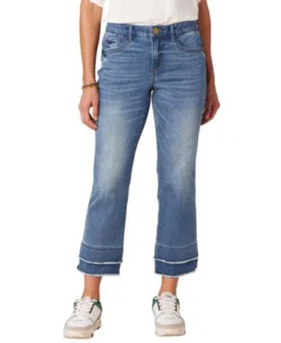 Democracy Womens Kick Flare Mid Rise Jeans In Blue