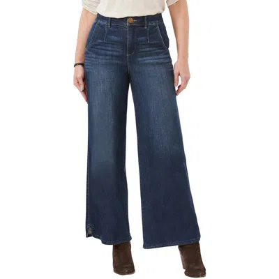 Democracy Womens Pocket Denim Wide Leg Pants In In Indigo