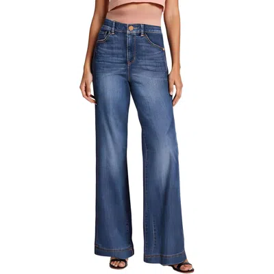 Democracy Womens Stretch Denim Wide Leg Jeans In Blue
