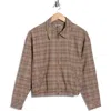 Democracy Zip Bubble Hem Jacket In Plaid Multi