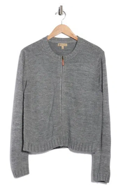 Democracy Zip-up Sweater In Gray