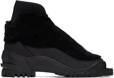 Demon Black Graelon Boots In Black Wool