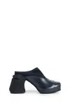 Demon Dona Heeled Mules In Black