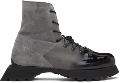 Demon Gray Poyana High Boots In Gray/ Black