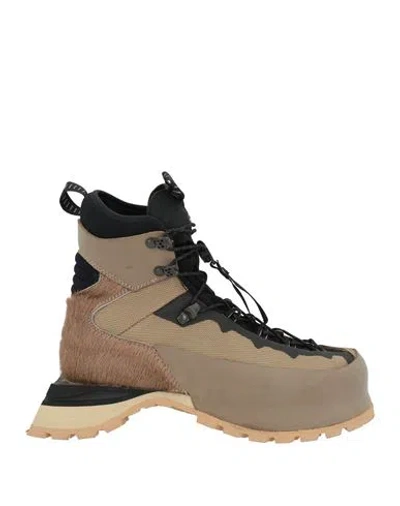 Demon Man Ankle Boots Sand Size 6 Textile Fibers, Leather In Brown