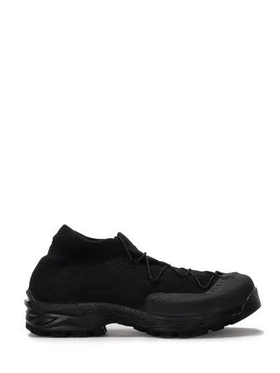 Demon Sporty Knitted Nylon Shoes With Seamless Sock Collar In Black