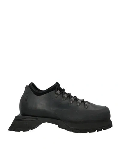 Demon Woman Lace-up Shoes Black Size 8 Leather, Textile Fibers