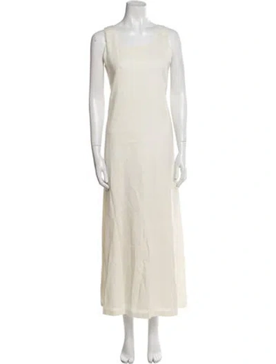 Pre-owned Demoo Parkchoonmoo Scoop Neck Long Dress In Neutral