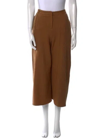 Pre-owned Demoo Parkchoonmoo Wool Wide Leg Pants In Brown
