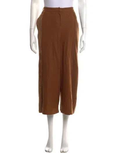 Pre-owned Demoo Parkchoonmoo Wool Wide Leg Pants In Brown