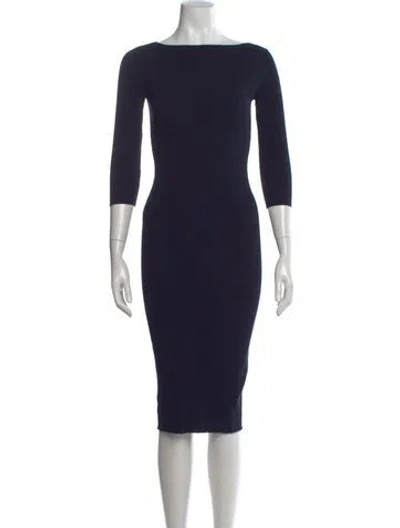 Pre-owned Demylee Bateau Neckline Knee-length Dress In Blue