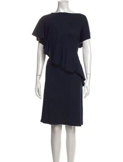 Pre-owned Demylee Bateau Neckline Knee-length Dress In Blue