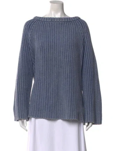 Pre-owned Demylee Bateau Neckline Sweater In Blue