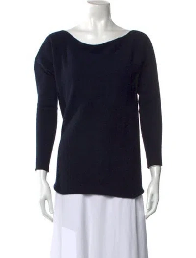 Pre-owned Demylee Bateau Neckline Sweater In Blue