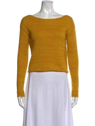 Pre-owned Demylee Bateau Neckline Sweater In Yellow