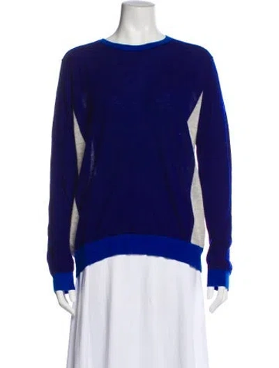 Pre-owned Demylee Cashmere Bateau Neckline Sweater In Blue