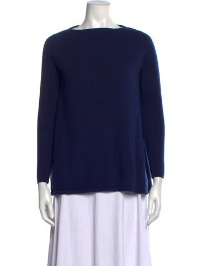 Pre-owned Demylee Cashmere Bateau Neckline Sweater In Blue