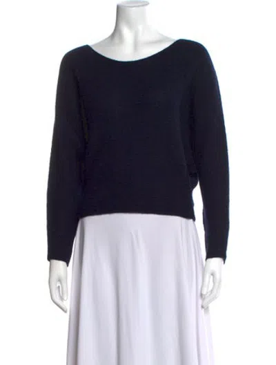 Pre-owned Demylee Cashmere Bateau Neckline Sweater In Blue
