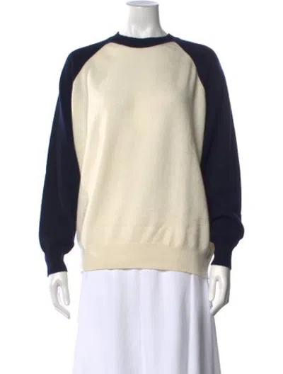 Pre-owned Demylee Cashmere Colorblock Pattern Sweater In Neutrals