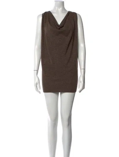 Pre-owned Demylee Cashmere Cowl Neck Sweater In Brown