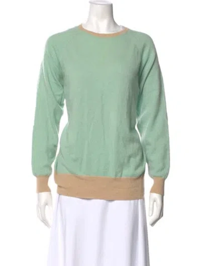 Pre-owned Demylee Cashmere Crew Neck Sweater In Green