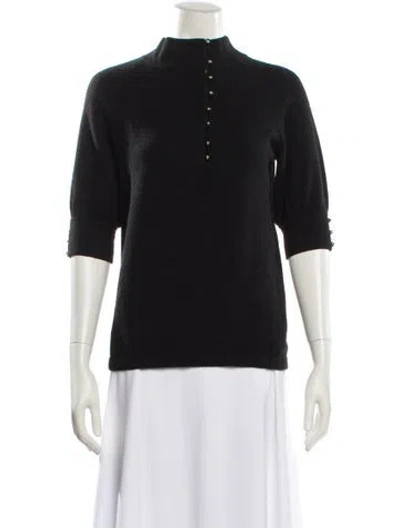 Pre-owned Demylee Cashmere Mock Neck Sweater In Black