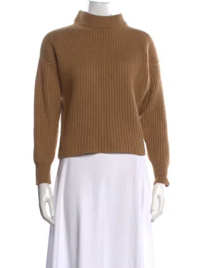 Pre-owned Demylee Cashmere Mock Neck Sweater In Brown