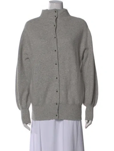 Pre-owned Demylee Cashmere Mock Neck Sweater In Gray