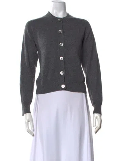 Pre-owned Demylee Cashmere Open Front Sweater In Grey
