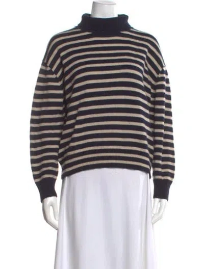 Pre-owned Demylee Cashmere Striped Sweater In Blue