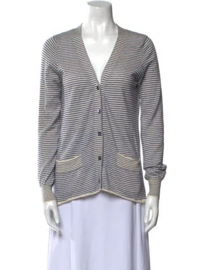 Pre-owned Demylee Cashmere Striped Sweater In Blue
