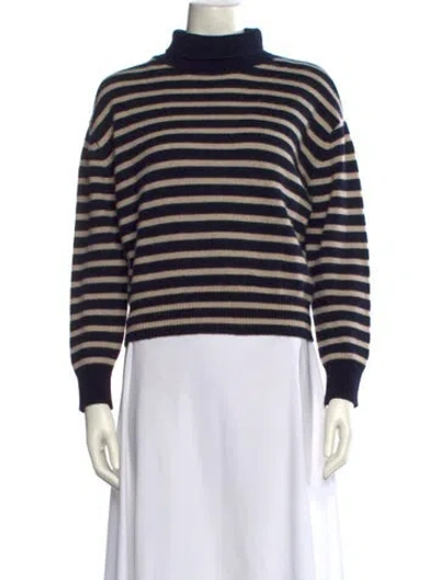 Pre-owned Demylee Cashmere Striped Sweater In Blue