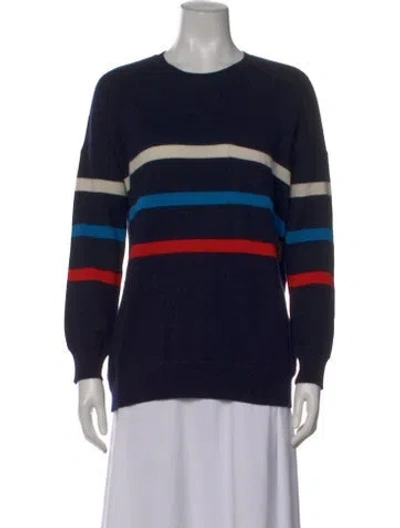 Pre-owned Demylee Cashmere Striped Sweater In Blue
