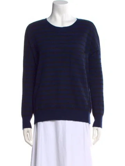 Pre-owned Demylee Cashmere Striped Sweater In Blue
