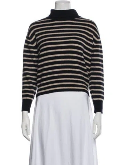 Pre-owned Demylee Cashmere Striped Sweater In Blue