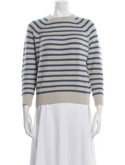 Pre-owned Demylee Cashmere Striped Sweater In Blue