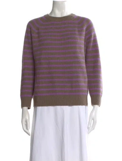 Pre-owned Demylee Cashmere Striped Sweater In Brown