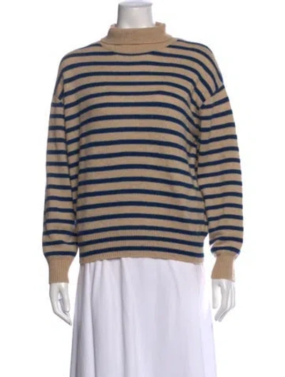 Pre-owned Demylee Cashmere Striped Sweater In Brown