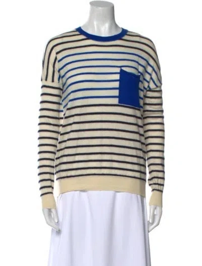 Pre-owned Demylee Cashmere Striped Sweater In Neutral