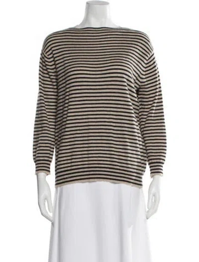 Pre-owned Demylee Cashmere Striped Sweater In Neutral