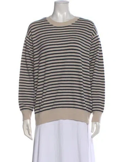 Pre-owned Demylee Cashmere Striped Sweater In Neutral