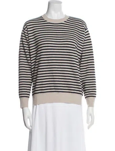 Pre-owned Demylee Cashmere Striped Sweater In Neutral
