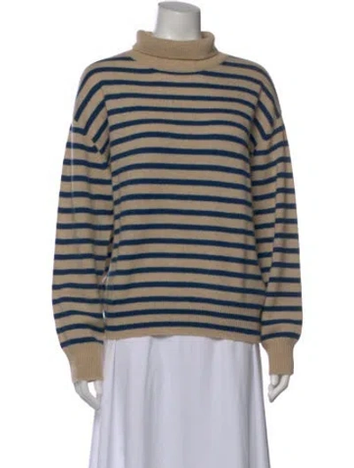 Pre-owned Demylee Cashmere Striped Sweater In Neutral